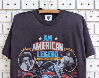 Vintage 1987 Elvis Presley Harley Davidson T-shirt King of Rock