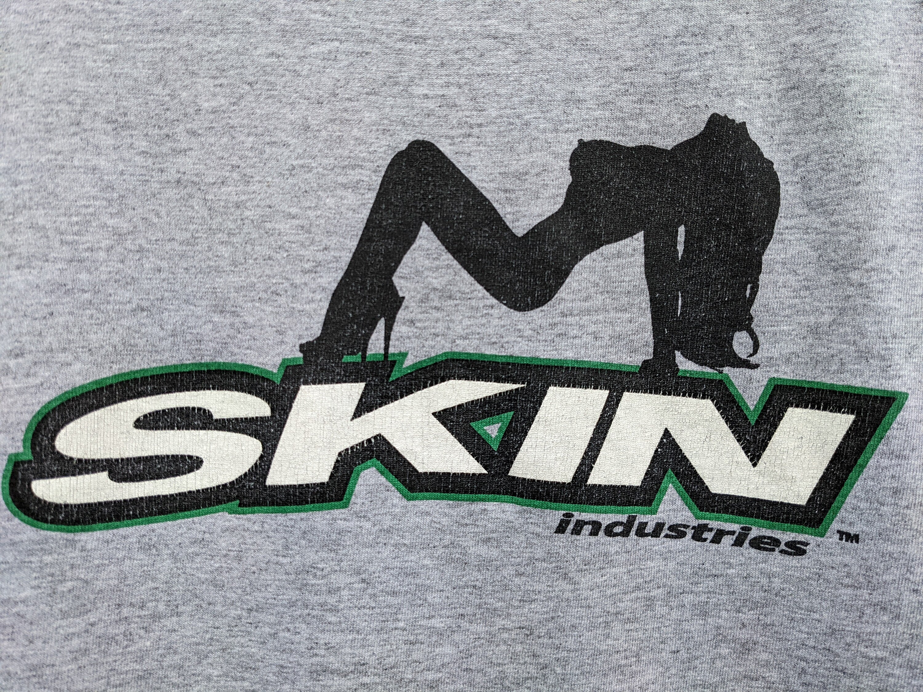 Vintage 90s Skin Industries Girl Logo T-shirt American Motocross