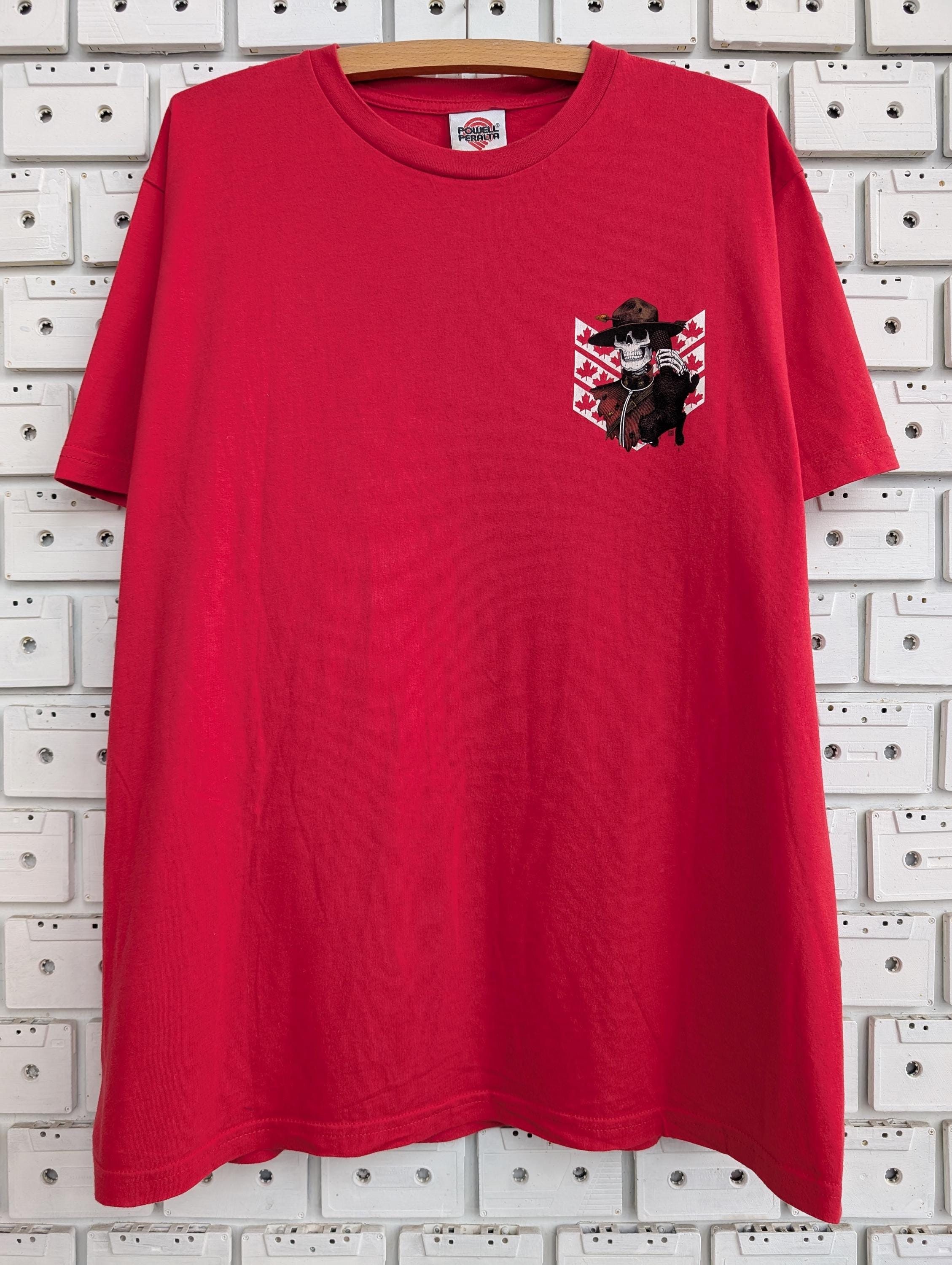 Vintage 00s Powell Peralta T-shirt Kevin Harris Skeleton Mountie