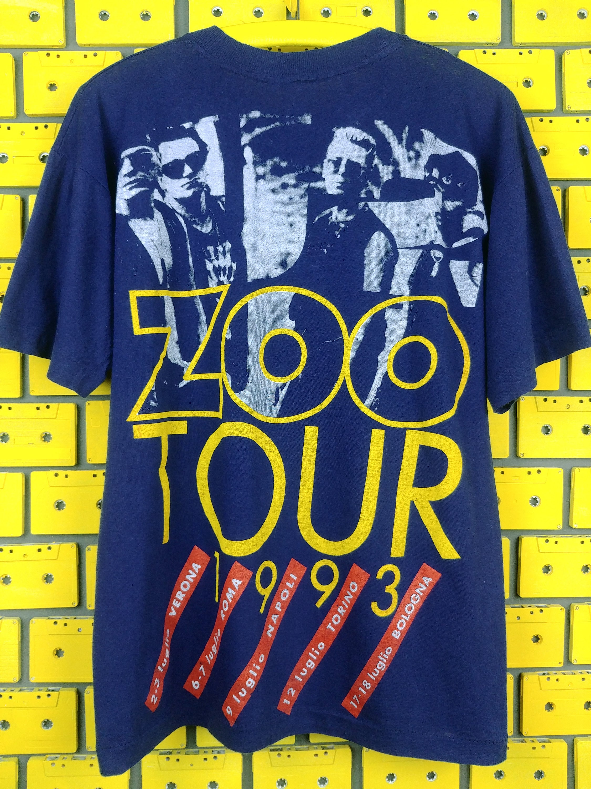 Vintage 1993 U2 Band Tour Shirt Size M Zooropa Zoo TV Concert