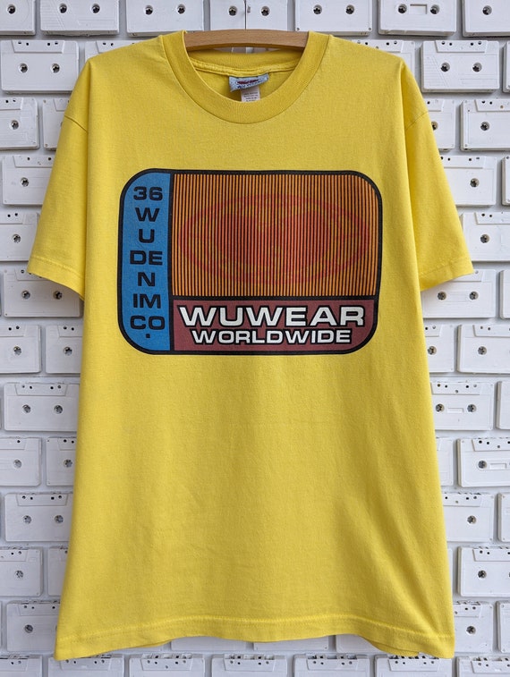 Vintage 90s Wu Wear Worldwide T-shirt Wu Tang Clan Logo Hip Hop  