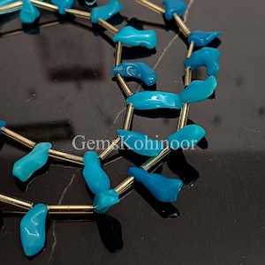 Perline di opale etiope grezzo a forma di pepita, artigianato di gioielli, perline di pietra preziosa appariscente di opale etiope blu, filo da 8 pollici,