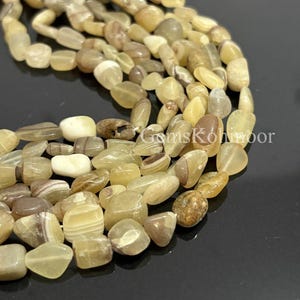 Koraliki z bryłek żółtego agatu: naturalna biżuteria z kamieni szlachetnych – sznur 13 cali
