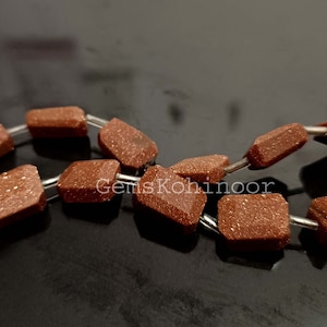 Red Sunstone Nugget Beads: Faceted Indian Cut Gemstone, 8 Inch Strand