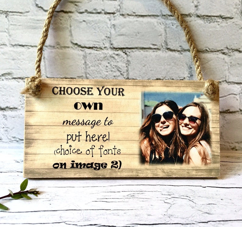 CHOOSE ANY TEXT CUSTOM MADE PRINTED wooden 6x3 sign plaque PERSONALISED GIFT