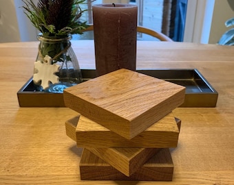 Oak Drinks Coasters Set of 4 | Custom Finishes