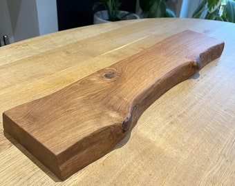Handmade French Oak Charcuterie Board: Live Edge Serving Platter