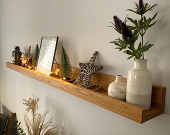 Oak Picture Ledge | Floating Shelves | Oak Picture Shelf | Picture Rail Shelf | Custom Shelving