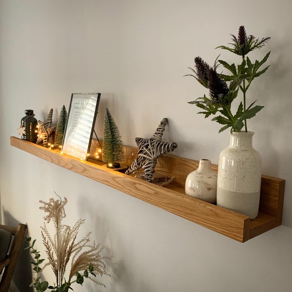 Oak Picture Ledge | Floating Shelves | Oak Picture Shelf | Picture Rail Shelf | Custom Shelving