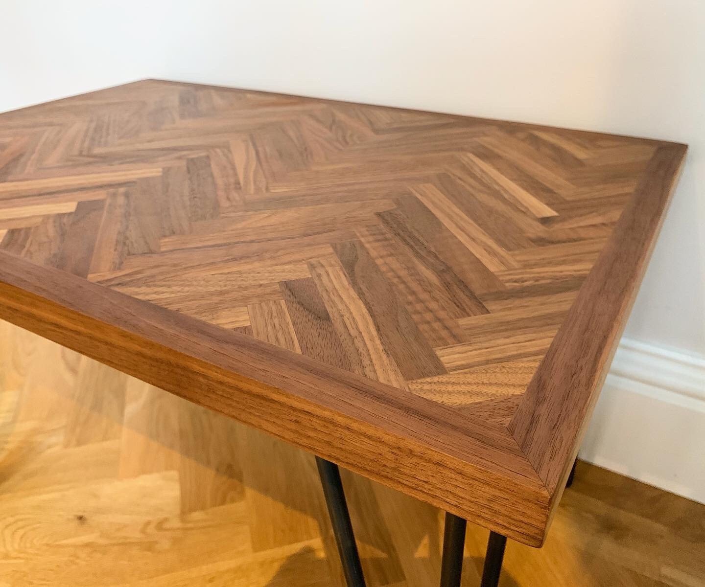 Walnut Herringbone Coffee Table — The Woodman's