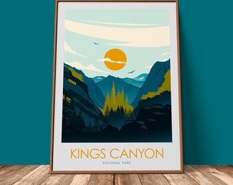 Kings Canyon Print | National Park Poster | Sierra Nevada mountains | Art Print | California | Designed by Studio Inception