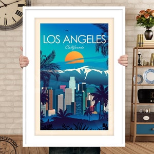 Los Angeles Travel Print, Los Angeles Poster, Los Angeles Wall Art, Art Prints, Travel Poster, California Print