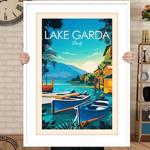 Lake Garda Print Italy, Lake Garda Travel Print, Italy Travel Poster Travel Gift by Studio Inception, Travel Gift