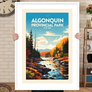 Algonquin Park traditional Travel Print Algonquin Travel Poster Algonquin Print, Canada Poster Canada Gift Wall Art Framed Prints