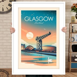 Glasgow Clydeside Scotland Print - Travel Poster - UK