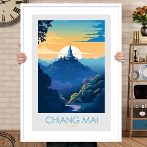 Chiang Mai Thailand Travel Poster Art Print