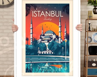 Istanbul Travel Print, Turkey Wall Art, Istanbul Gift, Istanbul Poster, Turkey Art, Spain, Wall Art, Turkey Prints