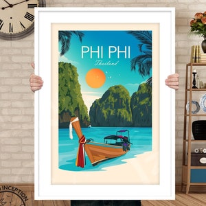 Thailand Travel Print Poster, Phi Phi Print