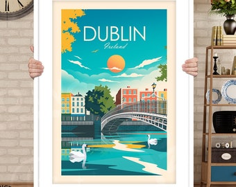 Dublin Art Print Poster Ireland Wall Art