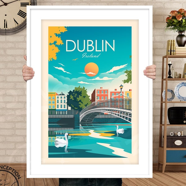 Dublin Art Print Poster Ireland Wall Art