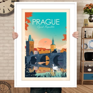 Prague Travel Print, Gift for Travel, Home Decor, Wall Art, Czech Republic Poster