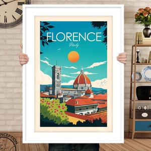 Florence Cathedral Print, Italy Travel Poster Gift