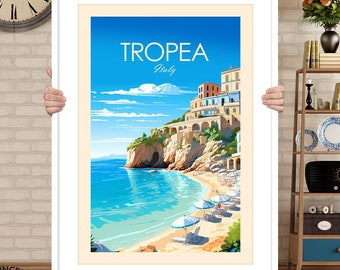 Tropea Italy Art Print, Poster, Travel Print, Travel Poster, Wall Art, Living Room Prints, Gift for traveller