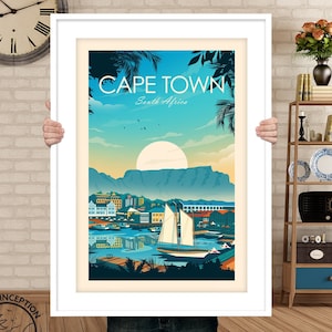 Cape Town Print South Africa Travel Poster Art Print, Poster, Wall Art, Living Room Prints, Travel Gift