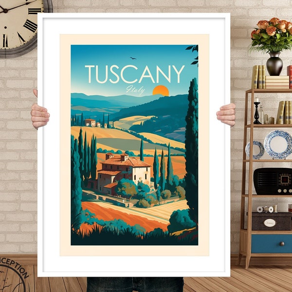 Toskana Reise Poster Print Toskana Italien Wand Kunst Wandbehang Home Dekor Toskana Geschenk Reise Geschenk Geburtstag Hochzeitsgeschenk