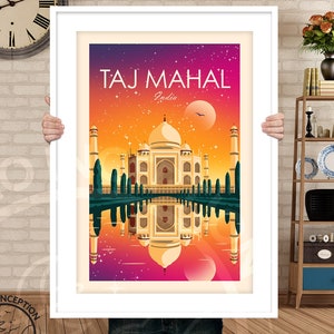 Taj Mahal Print, India Prints, Wall art Art Print, Poster, Travel Print, Travel Poster, Wall Art, Living Room Prints, Art Decor