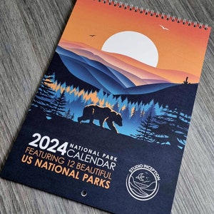 2024 Calendar of the National Parks  | National Parks Wall Calendar | 2024 12 Month Calendar Travel Gift