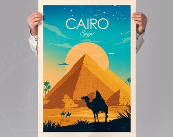 Kairo Ägypten Travel Print - Pyramiden von Gizeh