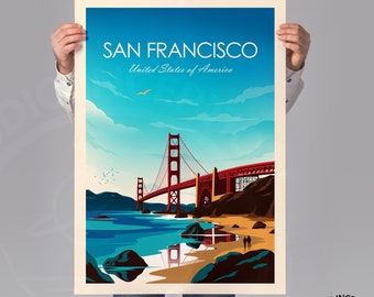 San Francisco Golden Gate Bridge Travel Print Poster