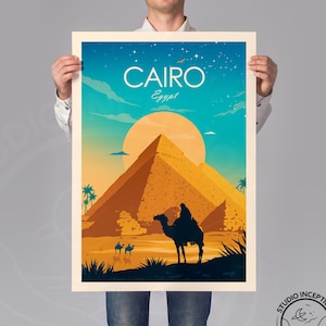 Cairo Egypt Travel Print - Pyramids of Giza