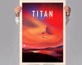 Space Travel Poster of Titan, Art Print, Poster, Space Print