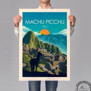 Machu Picchu Peru Print | Peru Travel Poster | Cusco Print Poster South America Wall Art