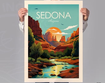 Sedona Travel Print Arizona Art Print Sedona Travel Poster Gift
