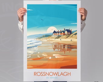 Rossnowlagh Print, Donegal Poster, Travel Poster, Rossnowlagh Wall Art, Donegal Town Ireland Poster, Home Decor, Ireland Gift