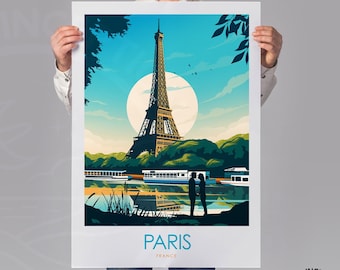 Paris Print featuring Eiffel Tower- Travel Print - Travel Poster - Wall Art - Travel Gift