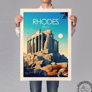 Rhodes Travel Print Wall Art Rhodes Greece Home Decor Wall Hanging Rhodes Gift Wall Art Poster Wall Poster Art
