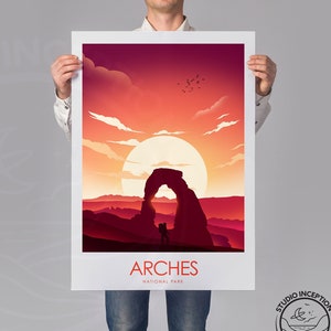 Arches National Park Travel Poster Print, National Park Print, USA Travel Print, Art Print, Poster,  Art Print, Arches Poster, Landscape