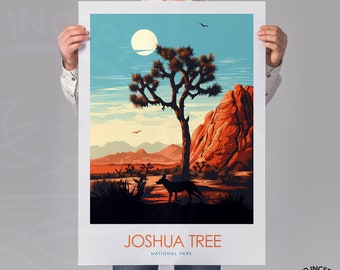 Joshua Tree National Park Print, Joshua Tree Travel Poster, California Wall Art, Gifts for Hiker, National Park Gift