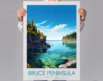 Canada National Park Travel Gift, Bruce Peninsula Poster, Hiking Poster, National Park Gift, Framed Prints