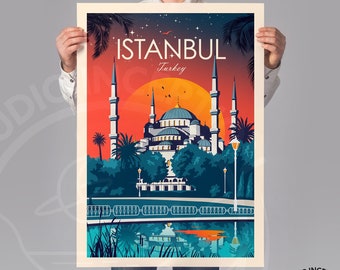 Istanbul Travel Print, Turkey Wall Art, Istanbul Gift, Istanbul Poster, Turkey Art, Spain, Wall Art, Turkey Prints