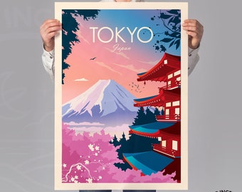 Tokyo Print - Japan Print Poster Mount Fuji Travel Poster