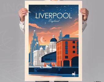 Liverpool Print, Liverpool City Gift, Liverpool Poster, England Print, Travel Poster, Travel Print by Studio Inception