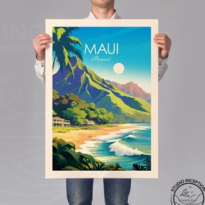 Maui Print Wall Art Maui Travel Print Maui Gift Wall Hanging Home Decor Hawaii Gift Birthday Present Maui Gift