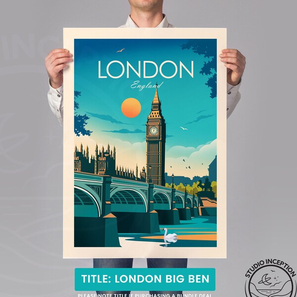 London Print, London Poster, London Gifts, Big Ben, Travel Print, Travel Poster, Home Decor, Gallery Wall