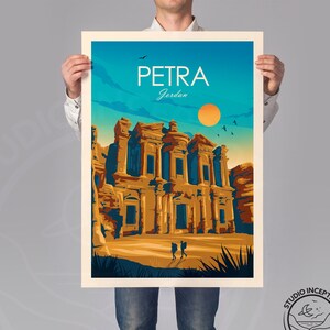 Petra Jordan Travel Print - Landmarks Print - Wonders of the world Poster