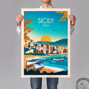 Italy Sicily  Print - Italy Travel Poster | Travel Print |